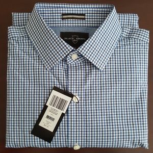 Black Brown 1826 Checkered Dress Shirt Small 14.5+